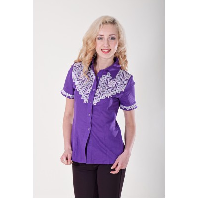 Embroidered blouse "Galychanka" violet